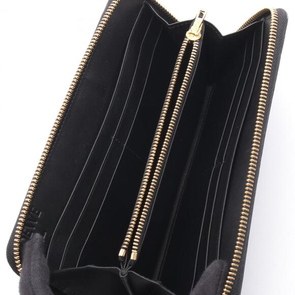 LOEWE Anagram Round Long Wallet, Leather, Women's,